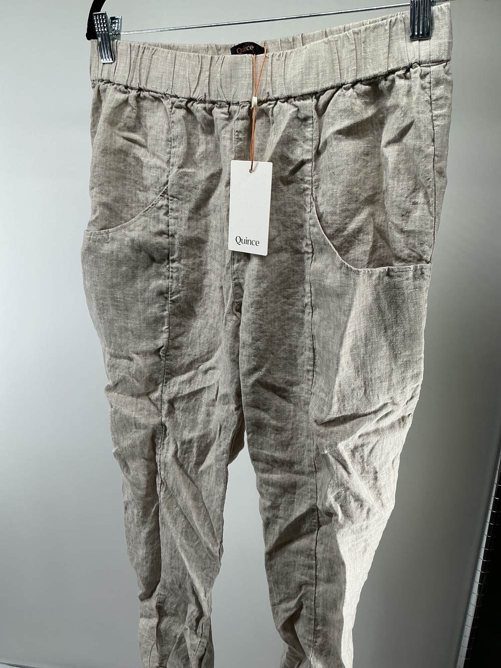 100% European Linen Tapered Ankle Pants